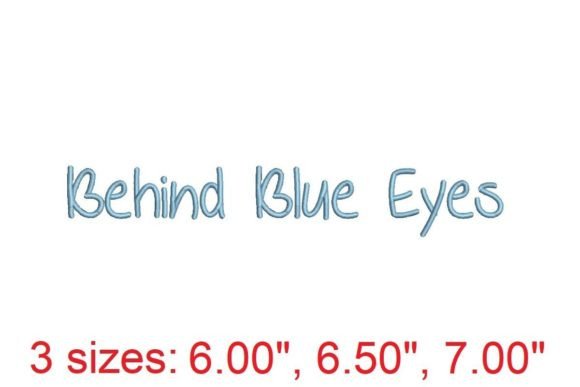 Behind Blue Eyes Embroidery Font Review for Boutique Apparel