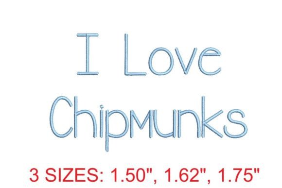 Review: I Love Chipmunks Embroidery Font